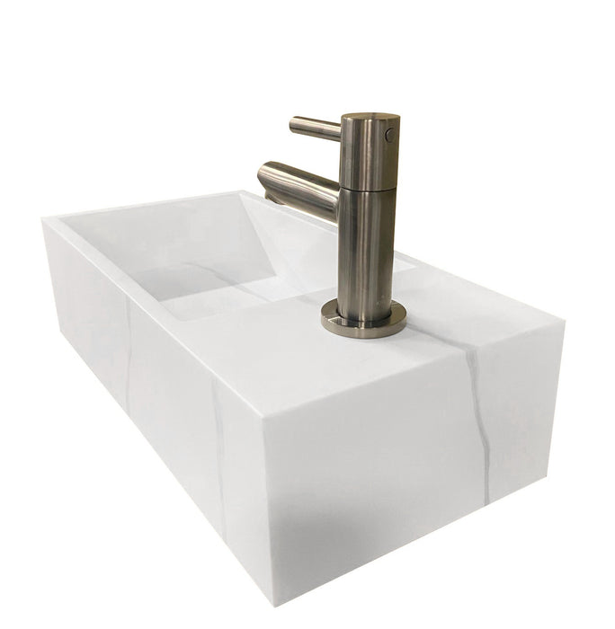 Wiesbaden Noble fontein rechts Solid surface 36 x 18 x 10 cm marmer wit