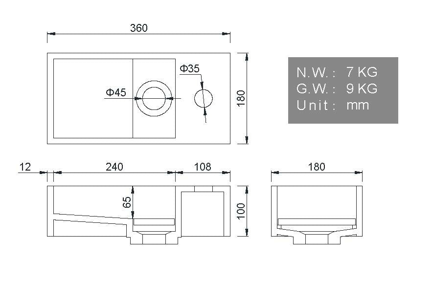 Wiesbaden Noble fontein rechts Solid surface 36 x 18 x 10 cm marmer wit