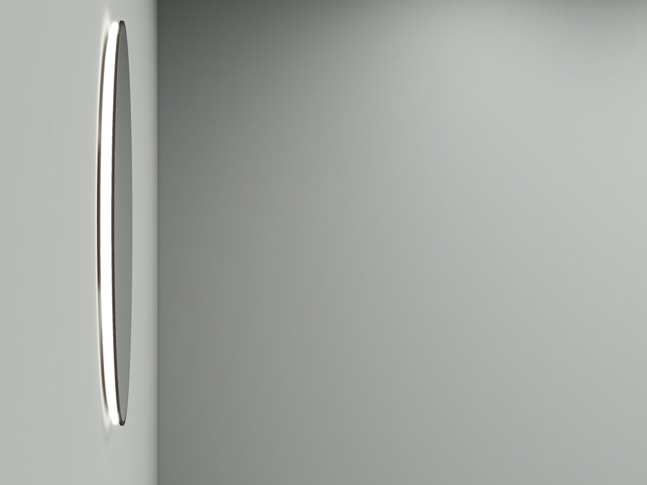 Wiesbaden Novi ronde spiegel met LED, dimbaar 60 cm mat zwart