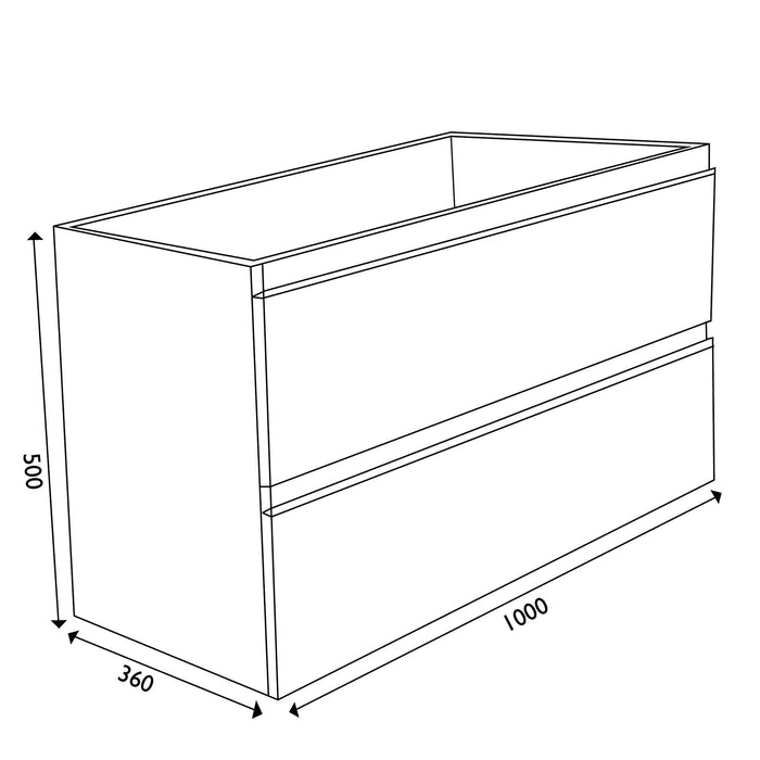onderkast 100cmx36cm zo.wastafel gl.grijs