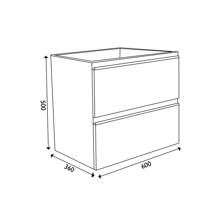onderkast 60cmx36cm zo.wastafel gl.grijs