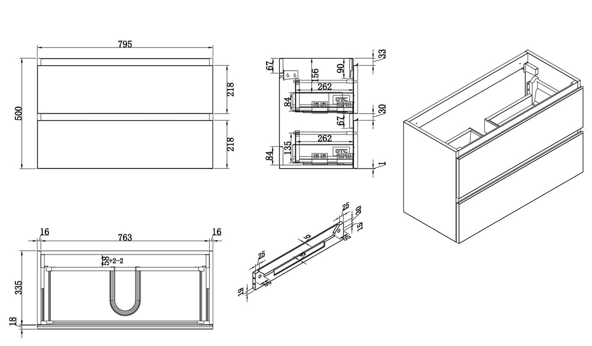 onderkast 80cmx36cm zo.wastafel wit