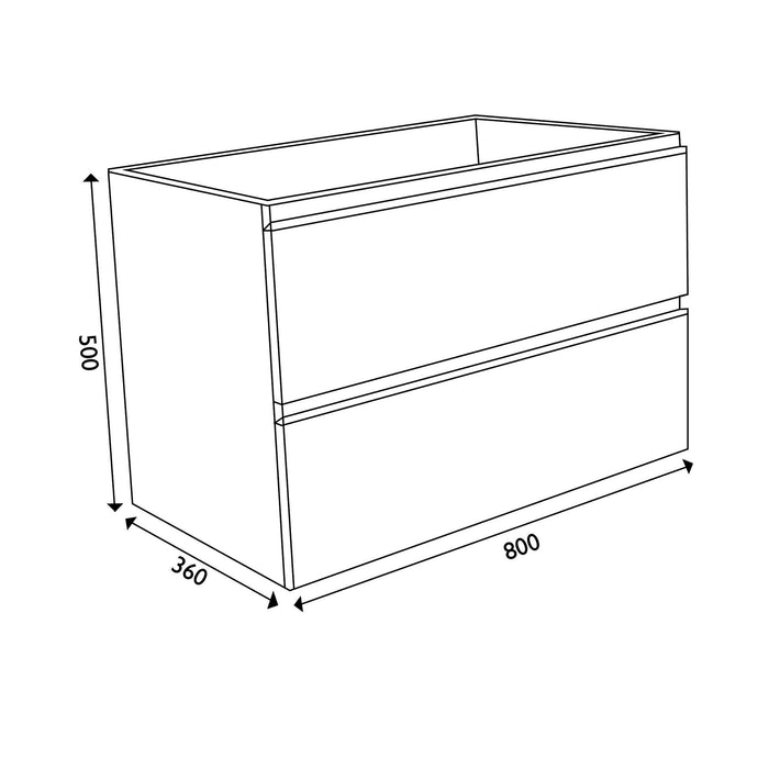 onderkast 80cmx36cm zo.wastafel gl.grijs