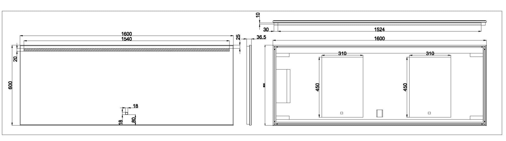 Ambi One dimbare Led condensvrije spiegel 160 x 60 cm