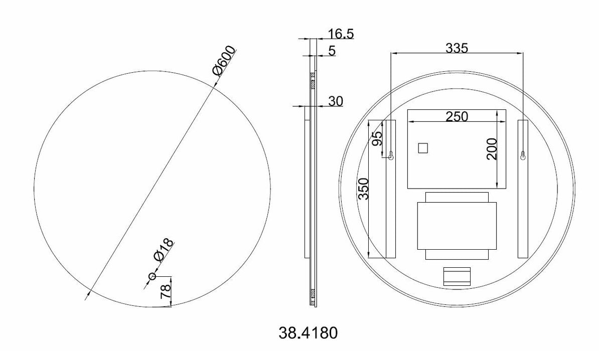 Soul spiegel + Led rond 60 cm