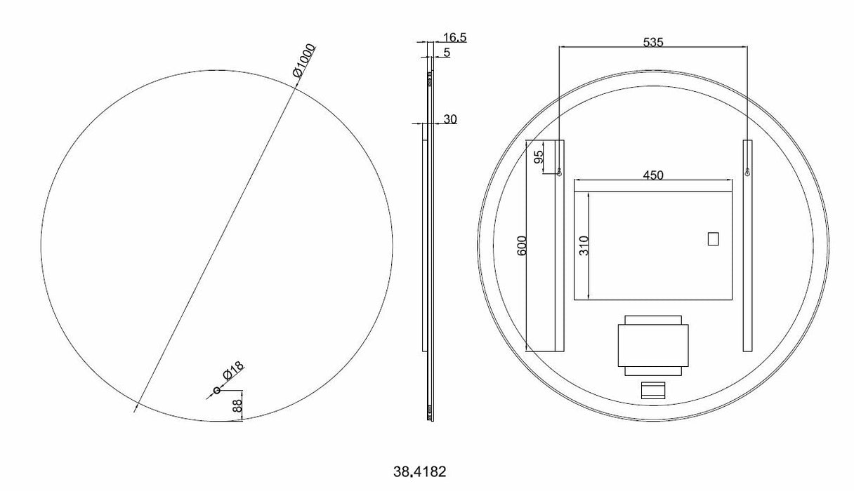 Soul spiegel + Led rond 100 cm