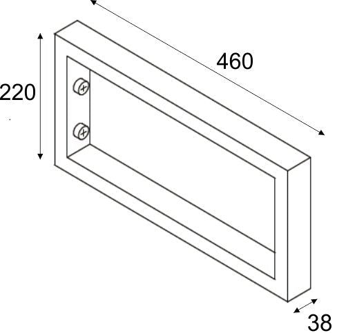 Chroom vierkante supportbeugel 46x22