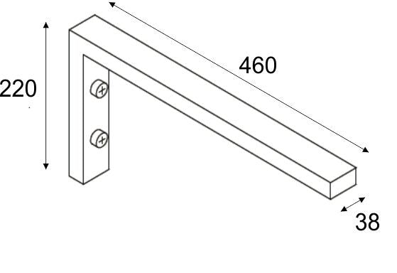 chroom L- supportbeugel 46x22