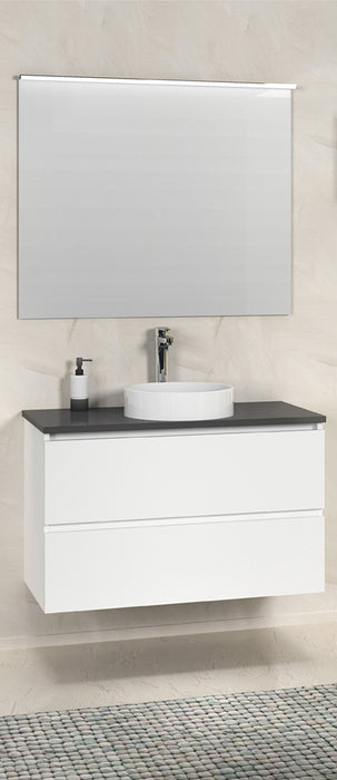 Bologna badmeubel 80cm mat wit + grijs blad