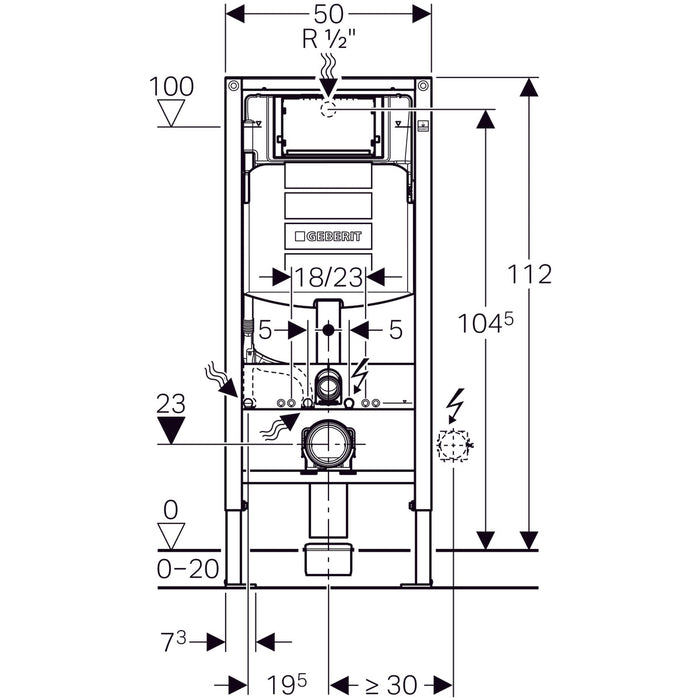 Geberit Inbouwreservoir Duo-fix UP320 111.300.005 + bev.set 111.815.001 tbv: Sigma