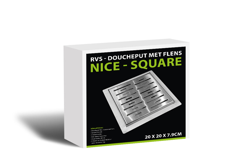 Best-Design N-Square doucheput met flens 20x20x7.7cm