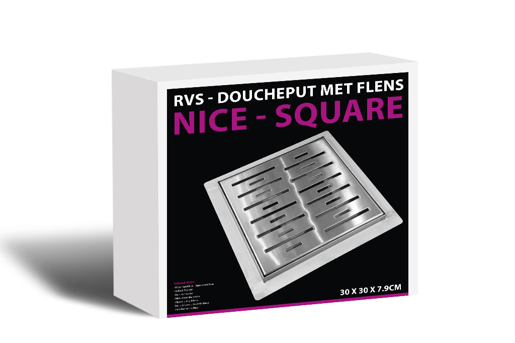 Best-Design N-Square doucheput met flens 30x30x7.7cm