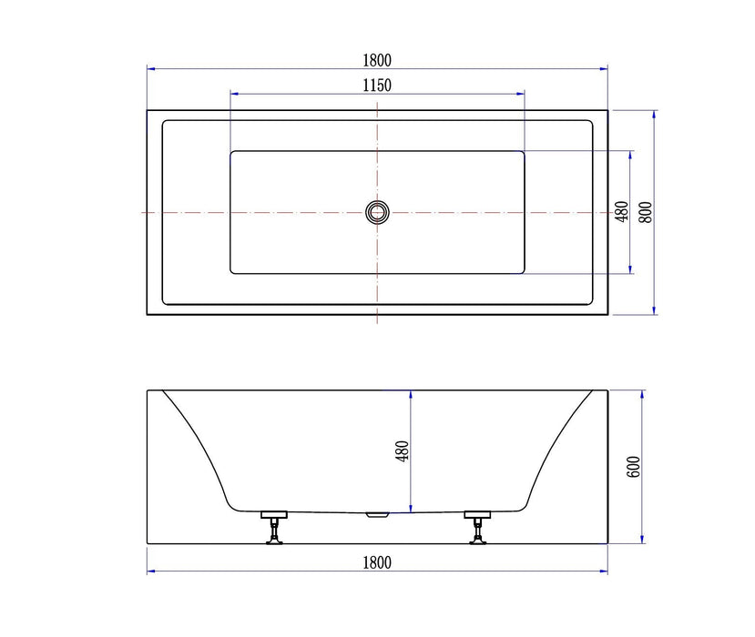 Best-Design Strack vrijstaand bad 180x80x60cm