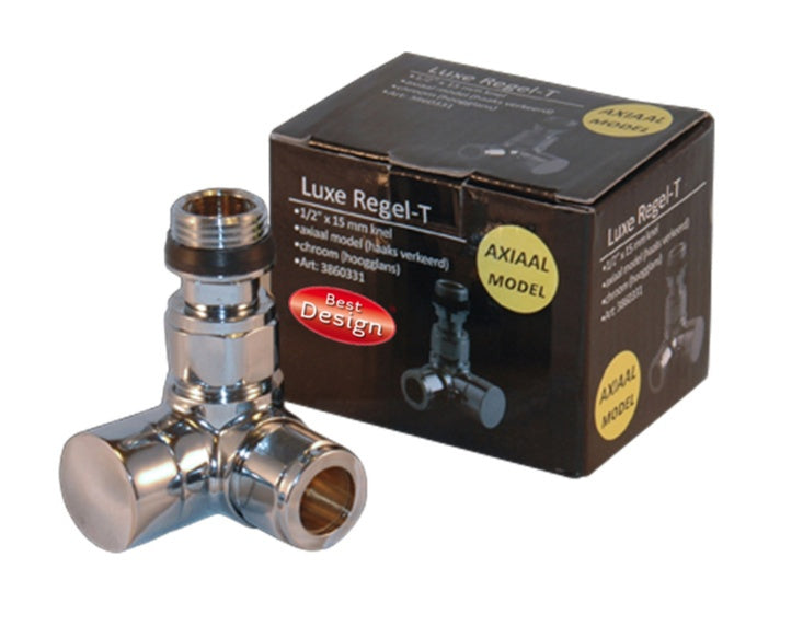 Best-Design luxe Regel-T (voetventiel) axiaal (haaks verkeerd) 1/2x15mm
