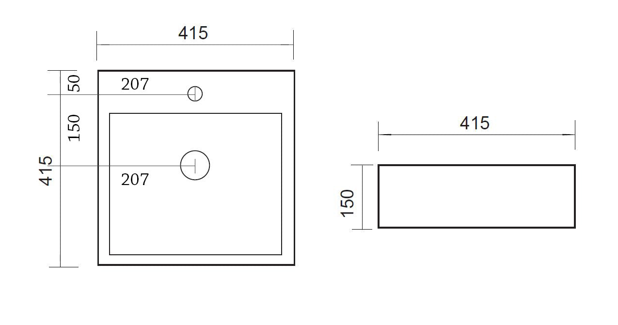 Best-Design Store wastafel 41x41x15cm