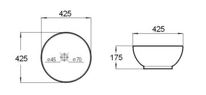 Best-Design Big Rema opbouw-waskom Ø=42,5cm H=17,5cm