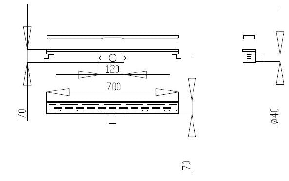 Best-Design Nice douchegoot zonder flens 70 cm