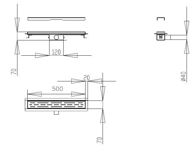 Best-Design Nice douchegoot met flens 50 cm