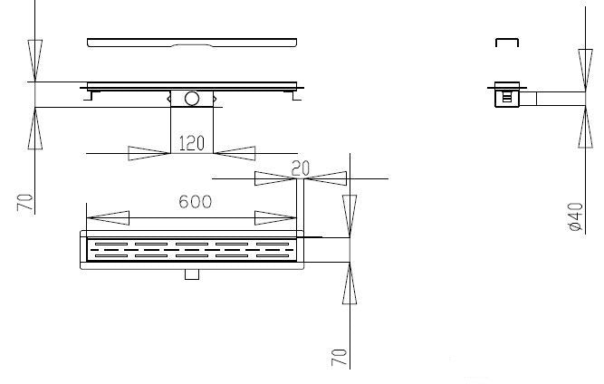 Best-Design Nice douchegoot met flens 60 cm