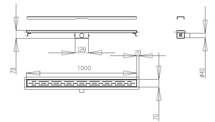 Best-Design Nice douchegoot met flens 100 cm