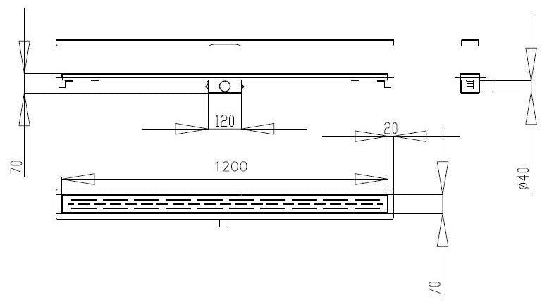 Best-Design Nice douchegoot met flens 120 cm