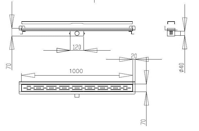 Best-Design Nice douchegoot met muurflens100 cm