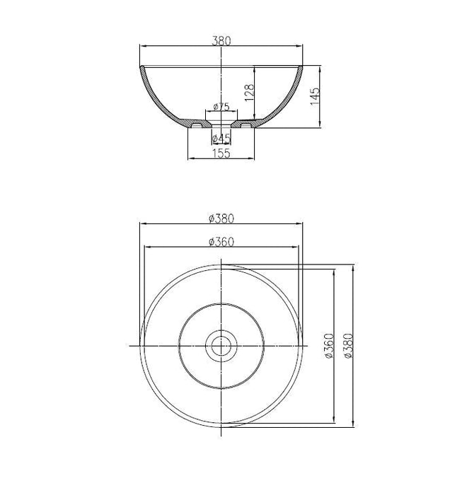 Best-Design Rondy opbouw-waskom Just-Solid 38 cm