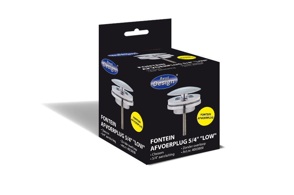 Best-Design Low fontein afvoerplug 5/4
