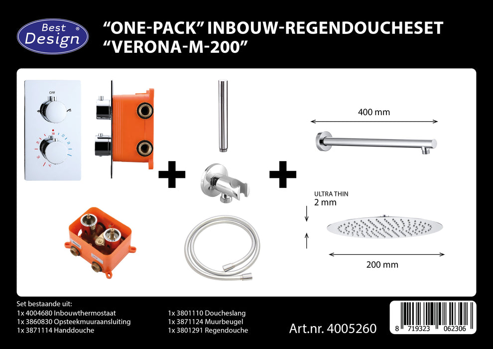 Best-Design One-Pack inbouw-regendoucheset Verona-M-200