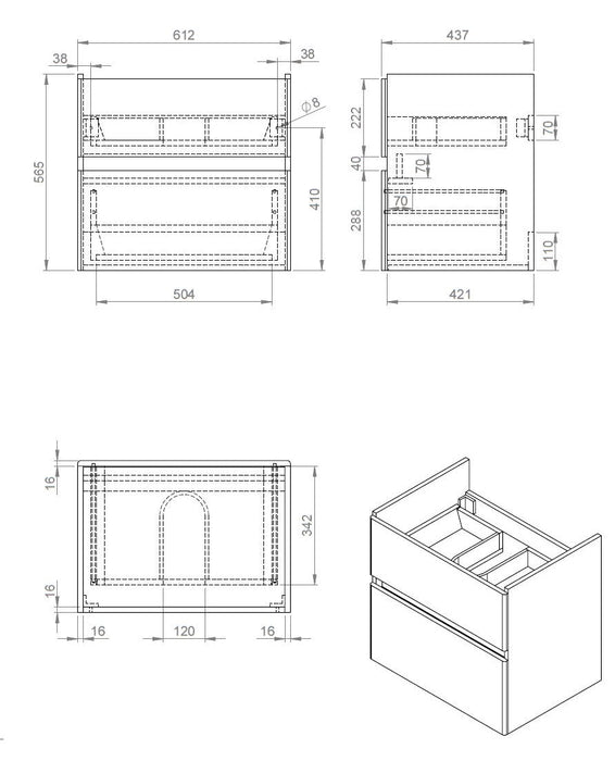 Best-Design Quick-Greeploos meubel onderkast + wastafel 65 cm Glans-Wit