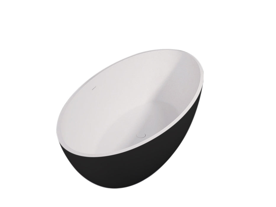 Best-Design New-Stone Bicolor-zwart/wit vrijstaand bad Just-Solid 180x85x52cm