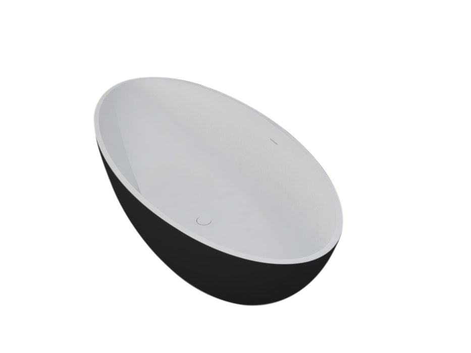 Best-Design New-Stone Bicolor-zwart/wit vrijstaand bad Just-Solid 180x85x52cm
