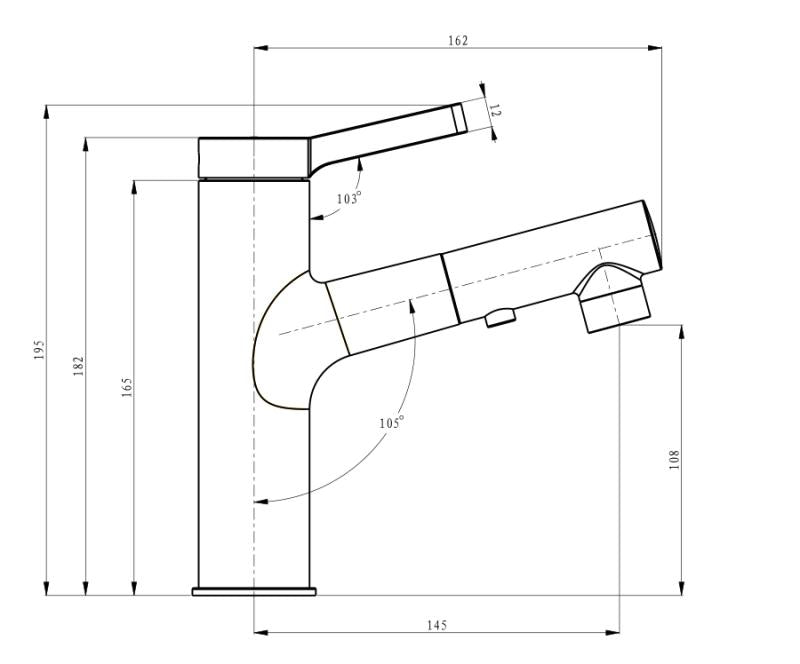 Best-Design Asproli-Black wastafelmengkraan met uittrekbare sproeiuitloop Nero mat-zwart