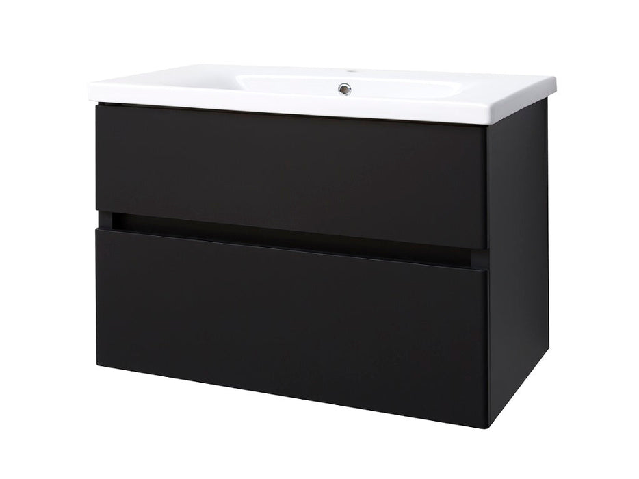 Best-Design Quick-Black-Greeploos meubel onderkast + wastafel 80 cm Mat-Zwart