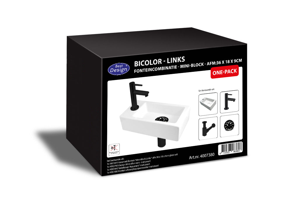 Best-Design One Pack fonteincombinatie-Bicolor Mini-Block Links