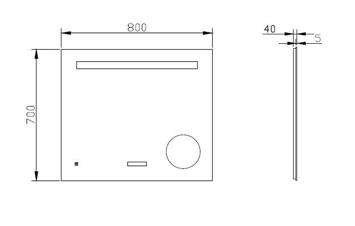 Best-Design Spiegel Linet incl. klok & vergroting B=80 x H=70cm