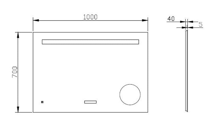 Best-Design Spiegel Linet incl. klok & vergroting B=100 x H=70cm