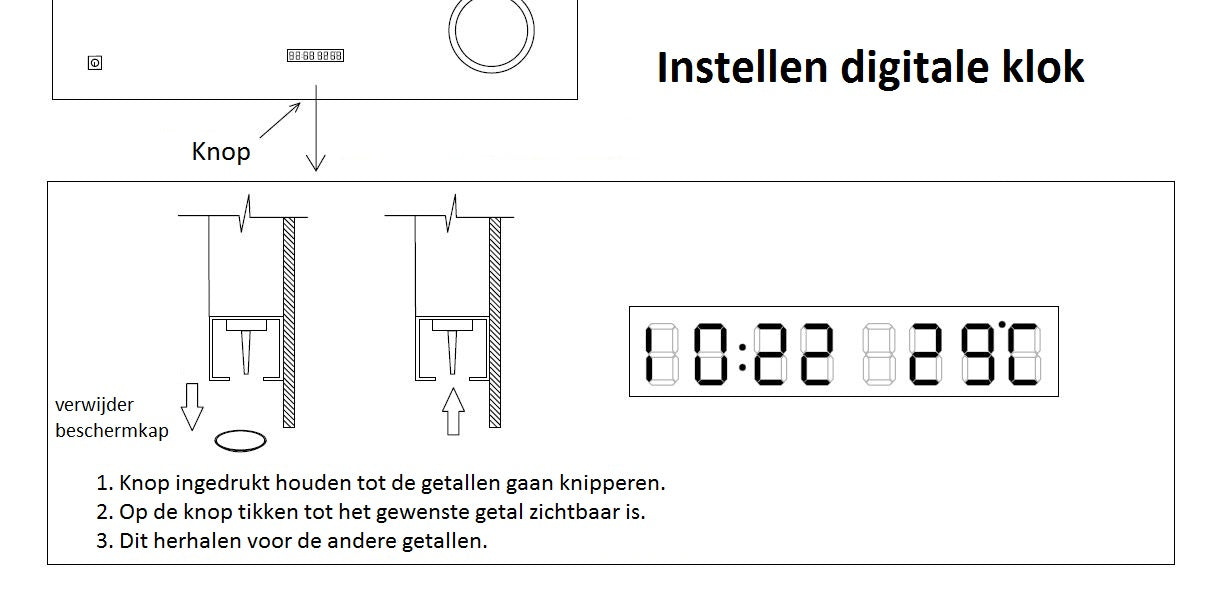 Best-Design Spiegel Linet incl. klok & vergroting B=100 x H=70cm