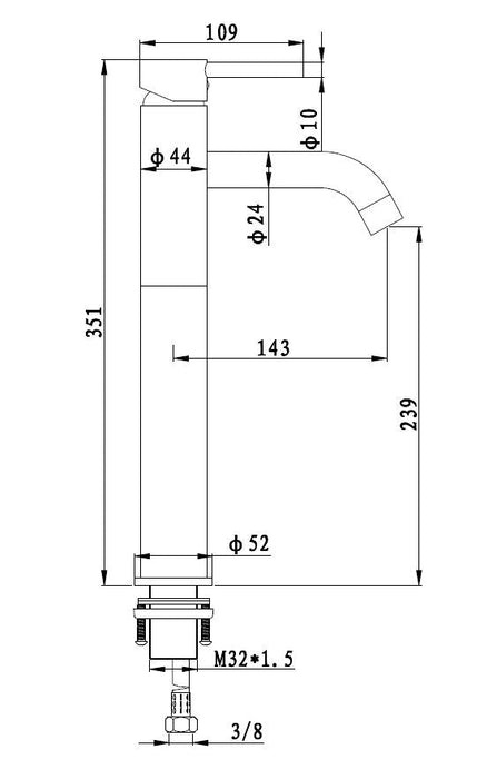 Best-Design Mitaal hoge-wastafelkraan Messing Nero mat-zwart