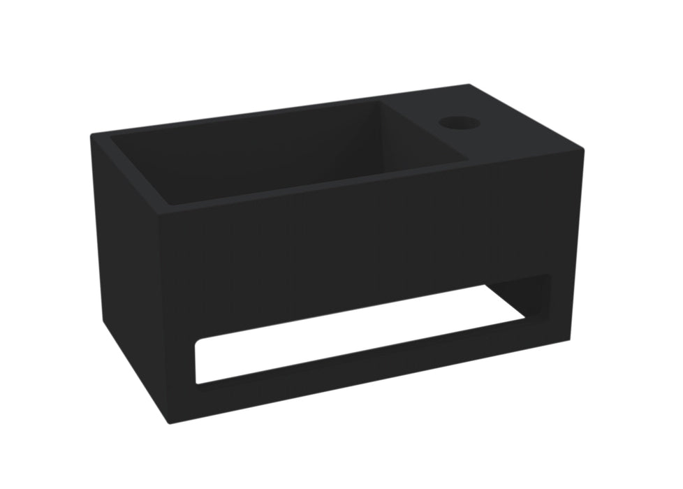 Best-Design Mona-Black-Rechts fontein incl.handdoekhouder Just-Solid 33x18x16cm