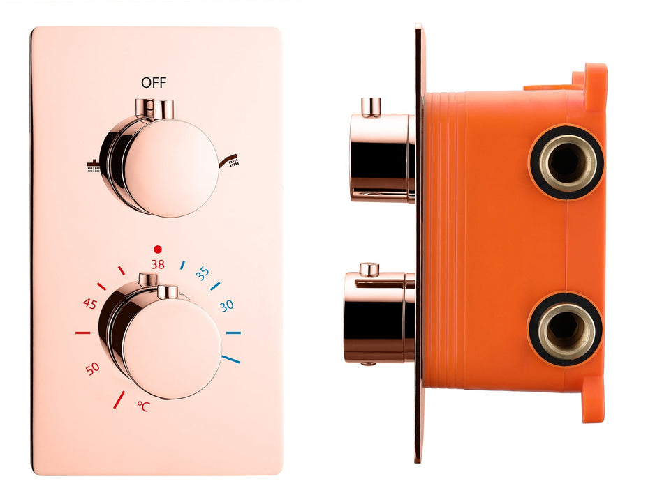 Best-Design Lyon inbouwthermostaat & inb.box 2-weg 1/2 Rosé-Mat-Goud