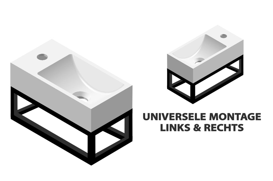 Best-Design R-Line fontein L&R inclusief zwart frame met kraangat