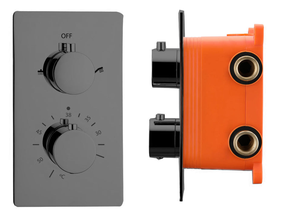 Best-Design Moya inbouwthermostaat & inb.box 2-weg 1/2 Gunmetal