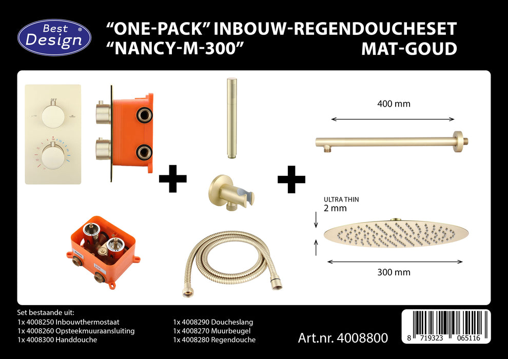 Best-Design One-Pack inbouw-regendoucheset Nancy-M-300