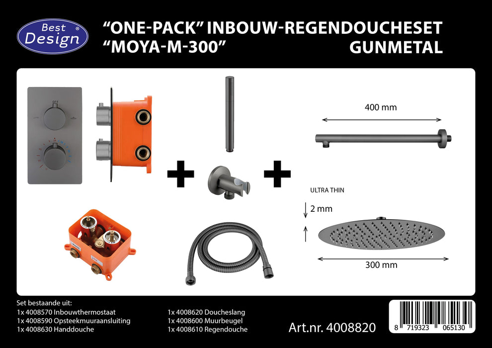 Best-Design One-Pack inbouw-regendoucheset Moya-M-300
