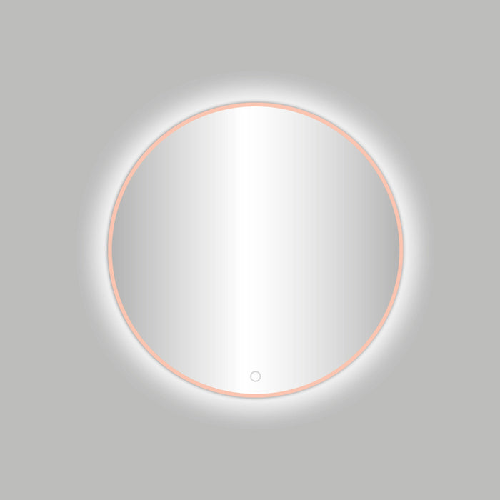 Best-Design Lyon Venetië-Thin ronde spiegel Rosé-Mat-Goud incl.led verlichting Ø 80 cm