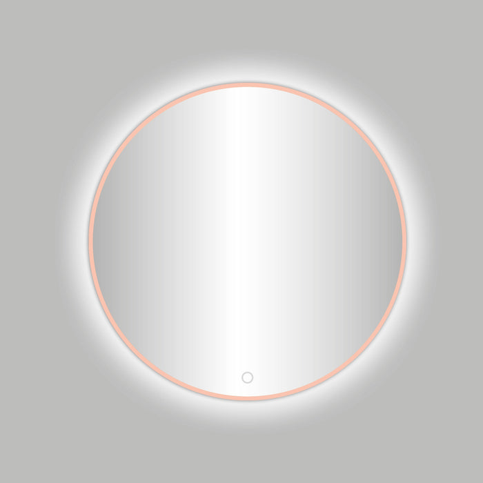 Best-Design Lyon Venetië-Thin ronde spiegel Rosé-Mat-Goud incl.led verlichting Ø 100 cm