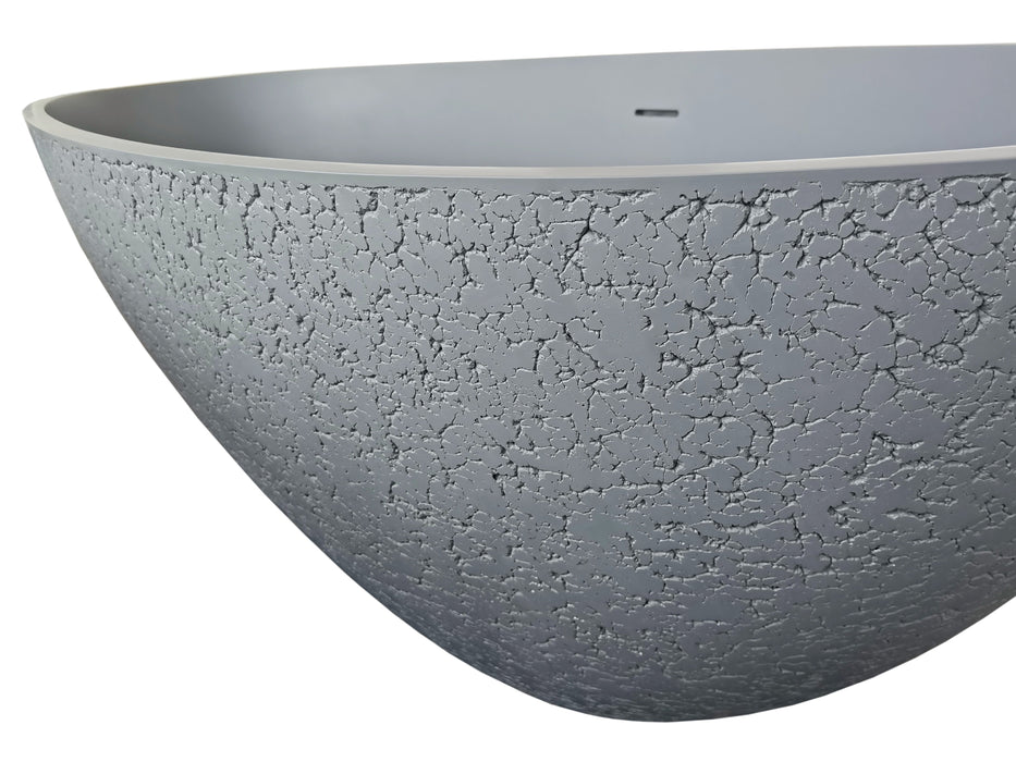 Best-Design vrijstaand bad New-Stone Craquelé-stone lava-grijs Just-solid 180x85x52cm