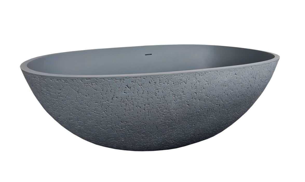 Best-Design vrijstaand bad New-Stone Craquelé-stone lava-grijs Just-solid 180x85x52cm