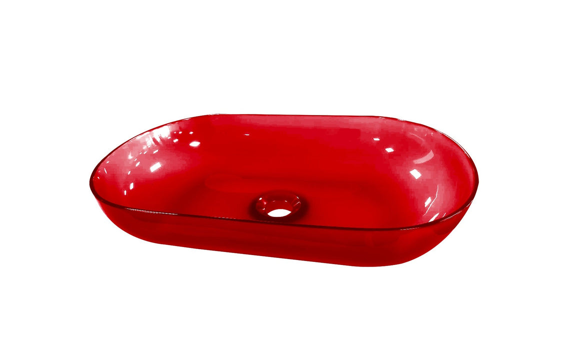 Best-Design Opbouw-Waskom Color Transpa-Red 54x34x12cm